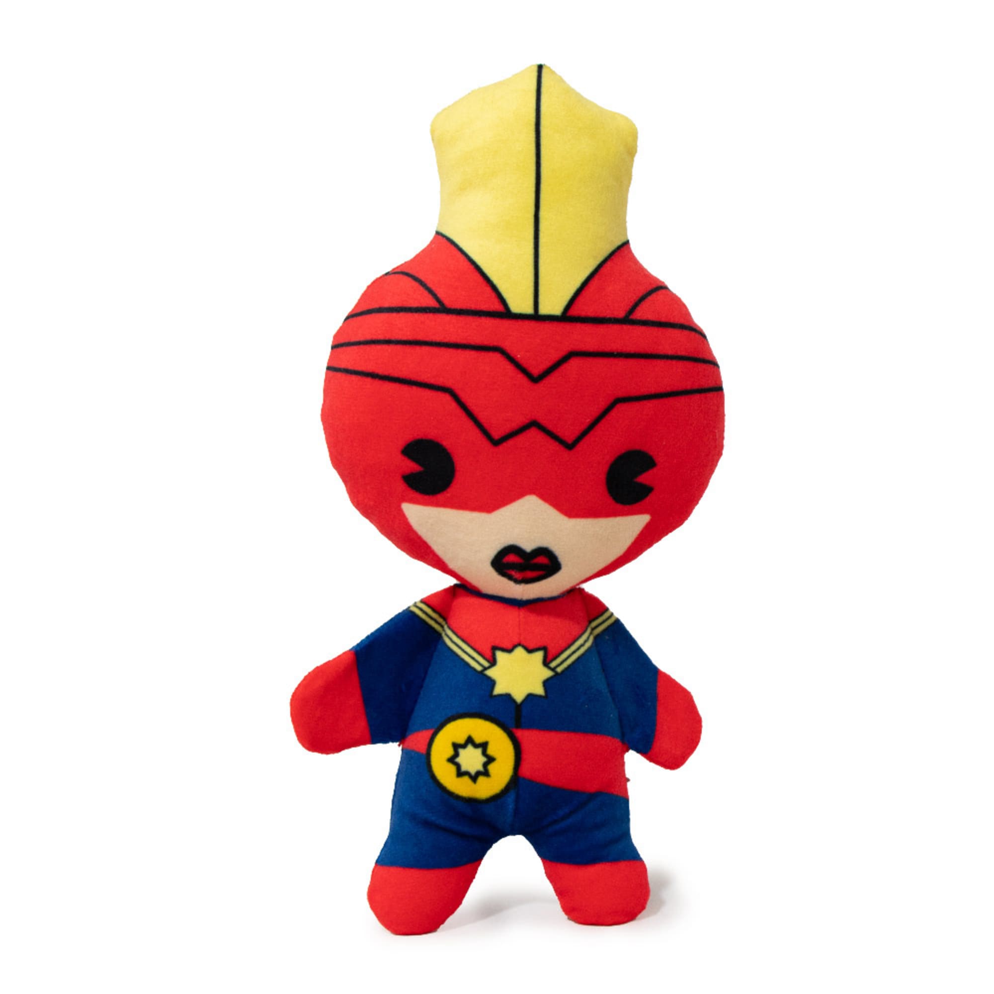 Buckle-Down Marvel Kawaii Captain Marvel Standing Pose Plush Squeaker Dog Toy， Medium