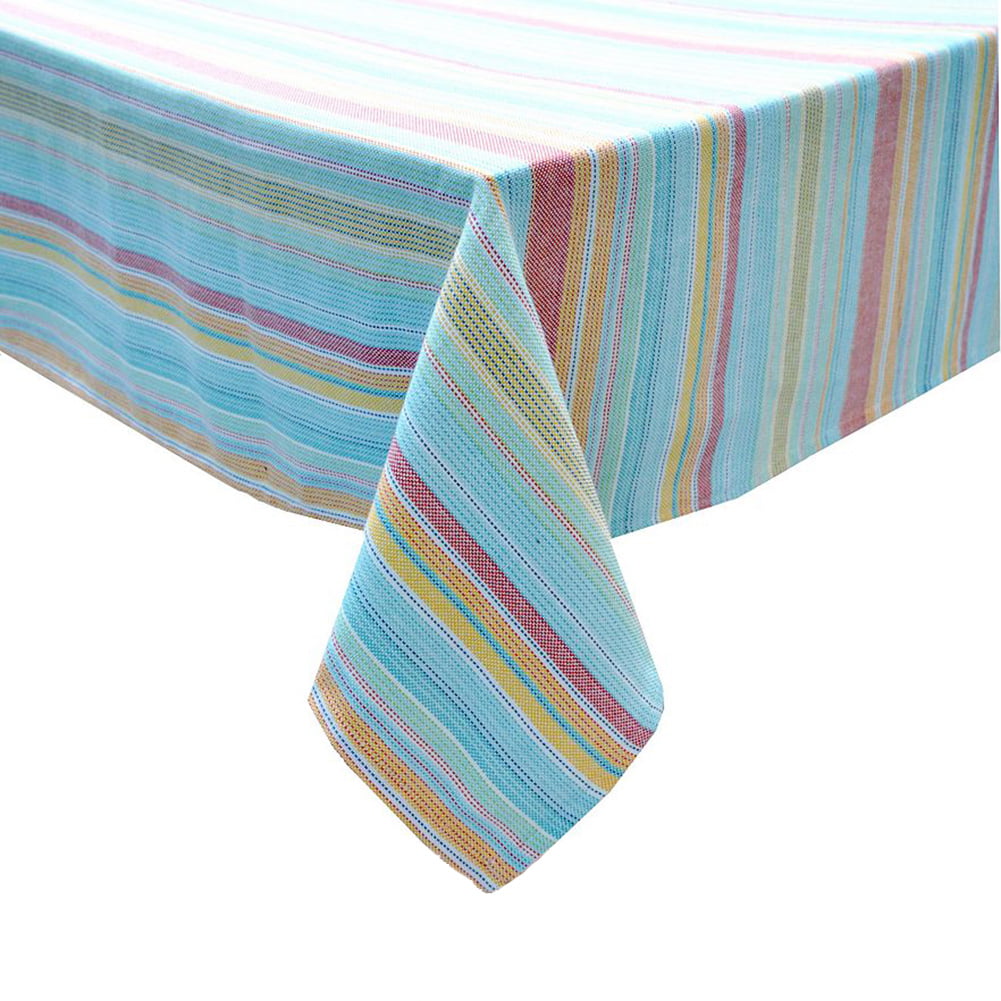 Festive Stripe Zippered Umbrella Tablecloth Woven Fabric (60 x 84 Rectangle Umbrella)