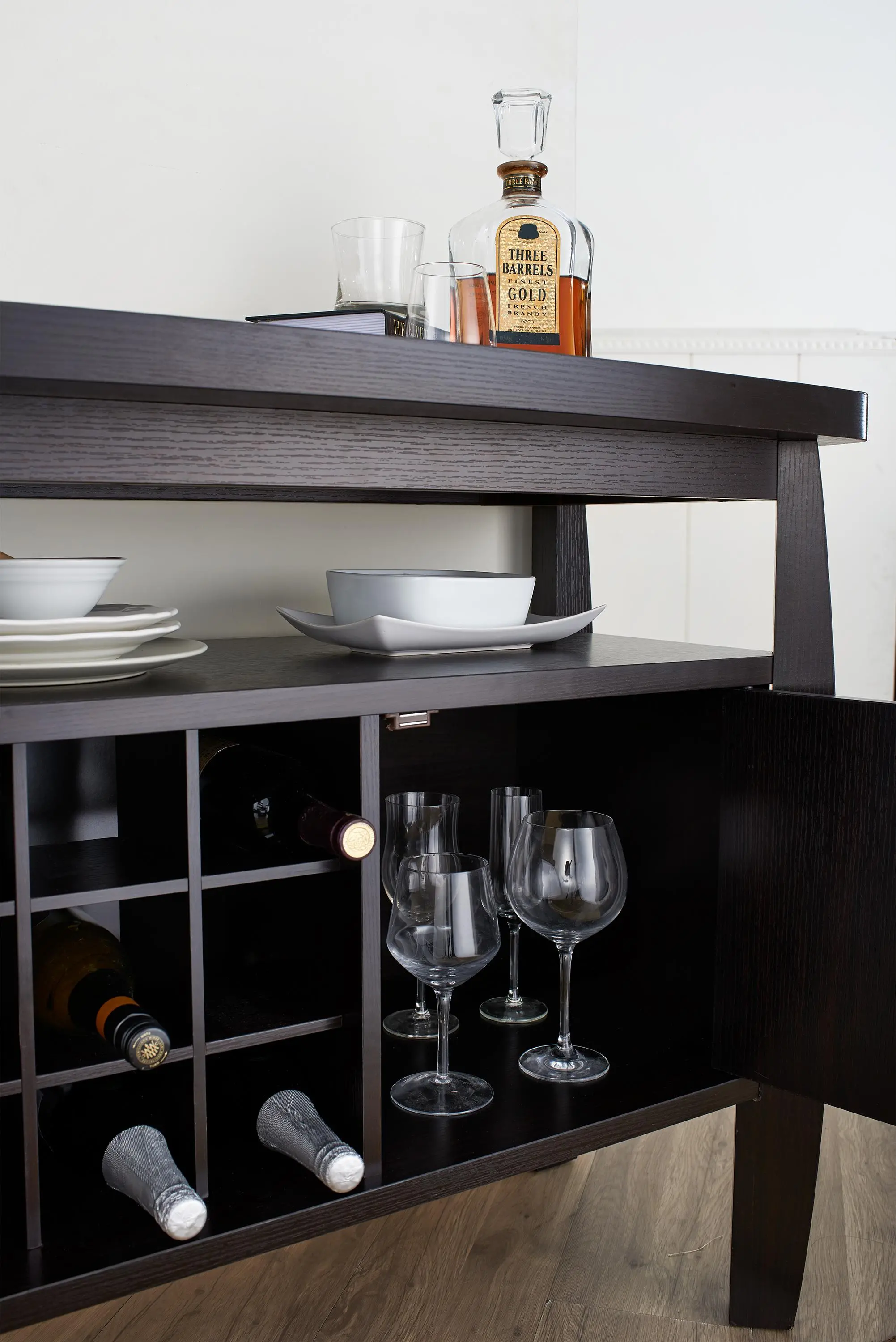 Contemporary Dark Brown Dining Buffet - Miller