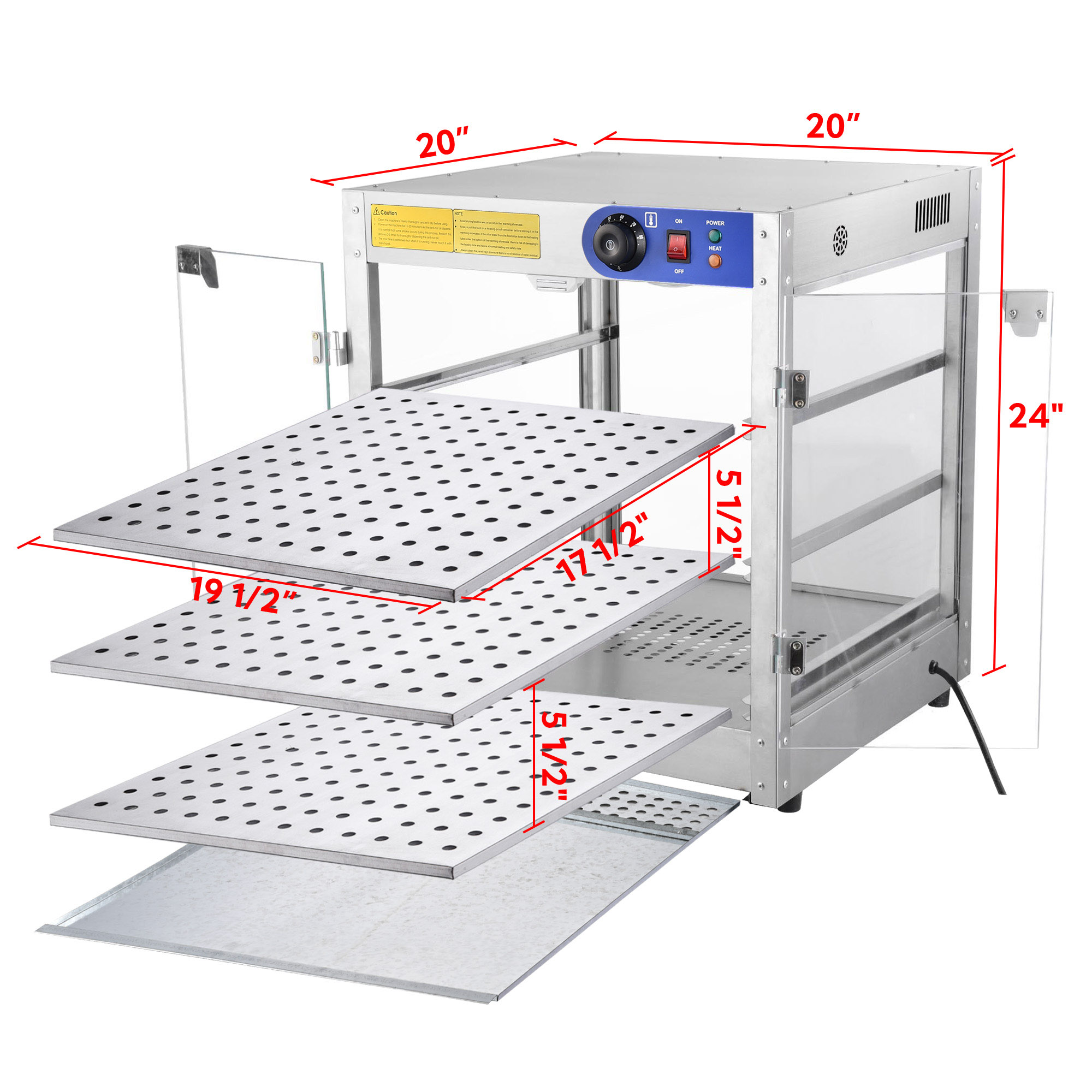 WeChef Commercial Food Warmer 3-Tier 20x20x24