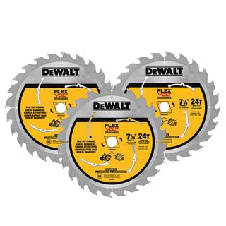 DW 20V MAX XR Cordless Brushless 7-14 in. Circular Saw (Tool Only)  FLEXVOLT 7-14 in. 24 Tooth Circ Saw Blades (3 Pack) DCS570BWFV37243