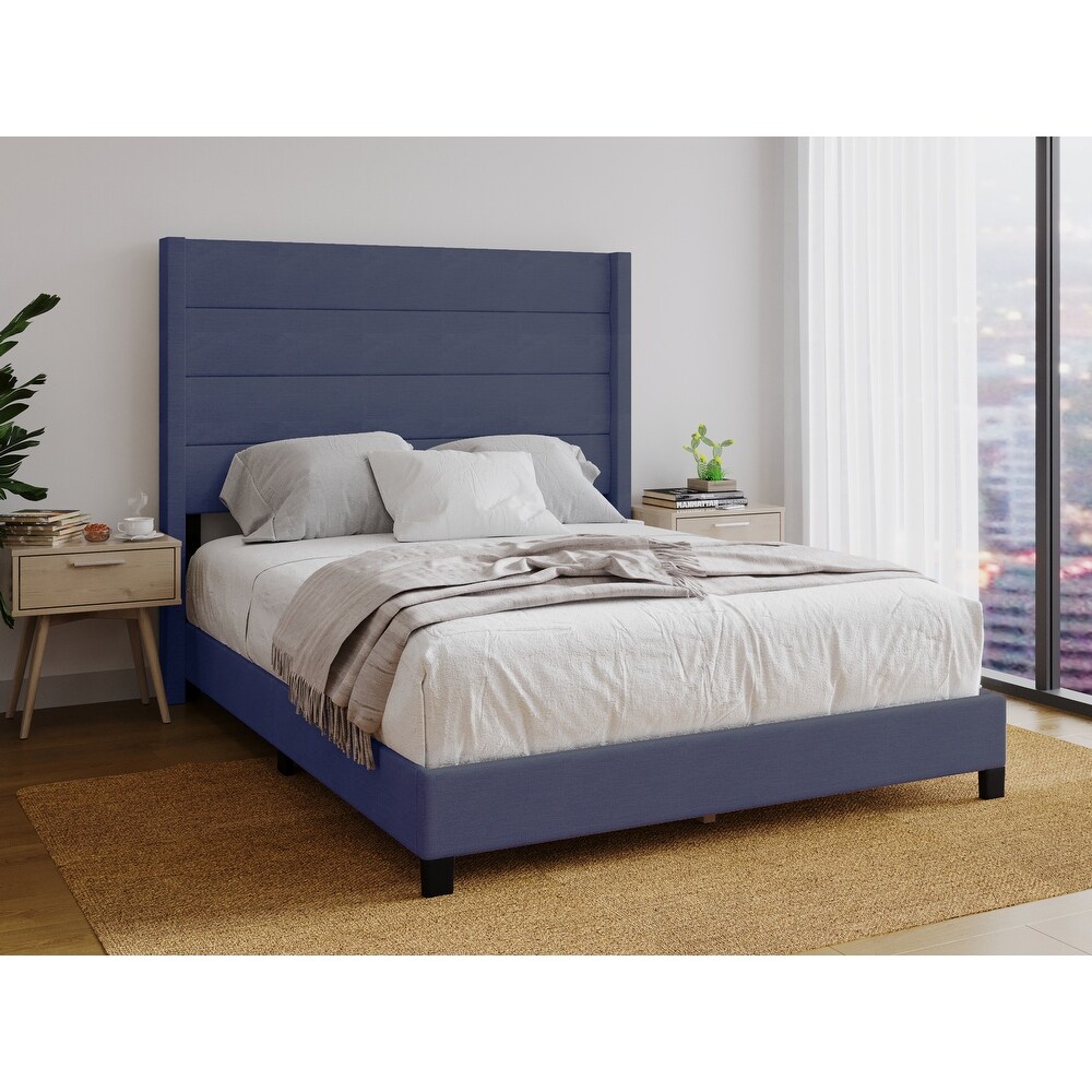 George Upholstered Wingback Platform Bed