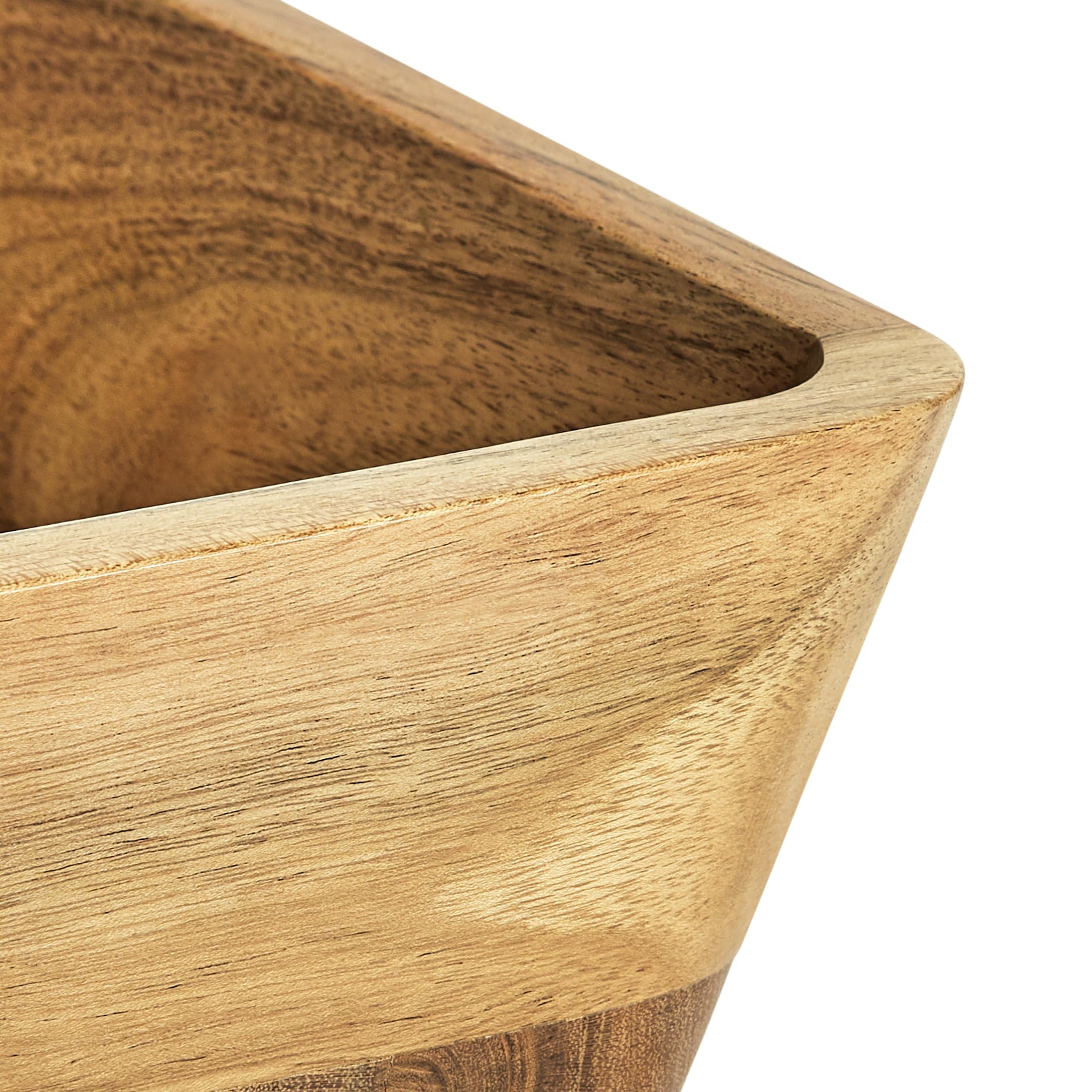 Better Homes and Gardens- Acacia Wood Oval Bowl， Natural Finish Brown