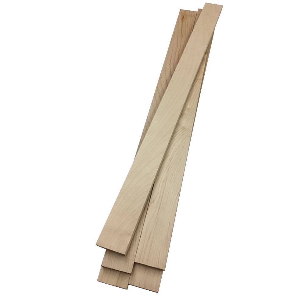 Swaner Hardwood 0.75 in. x 2.5 in. x 4 ft. Maple S4S Board (5 pack) OL04021648MA