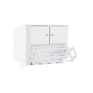 DANYA B Accordion White Extendable Drying Rack with Cabinet BQ1082