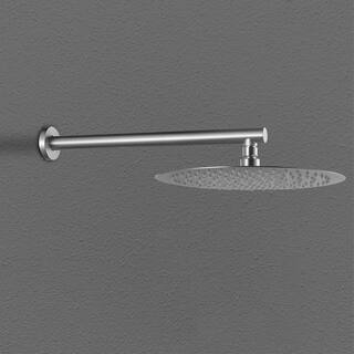 Maincraft 5-Spray 12 in. 2.35 GPM Wall Mount Dual Shower Heads with Handheld Built-In Shower System in Brushed Nickel HHK-88040BN-12