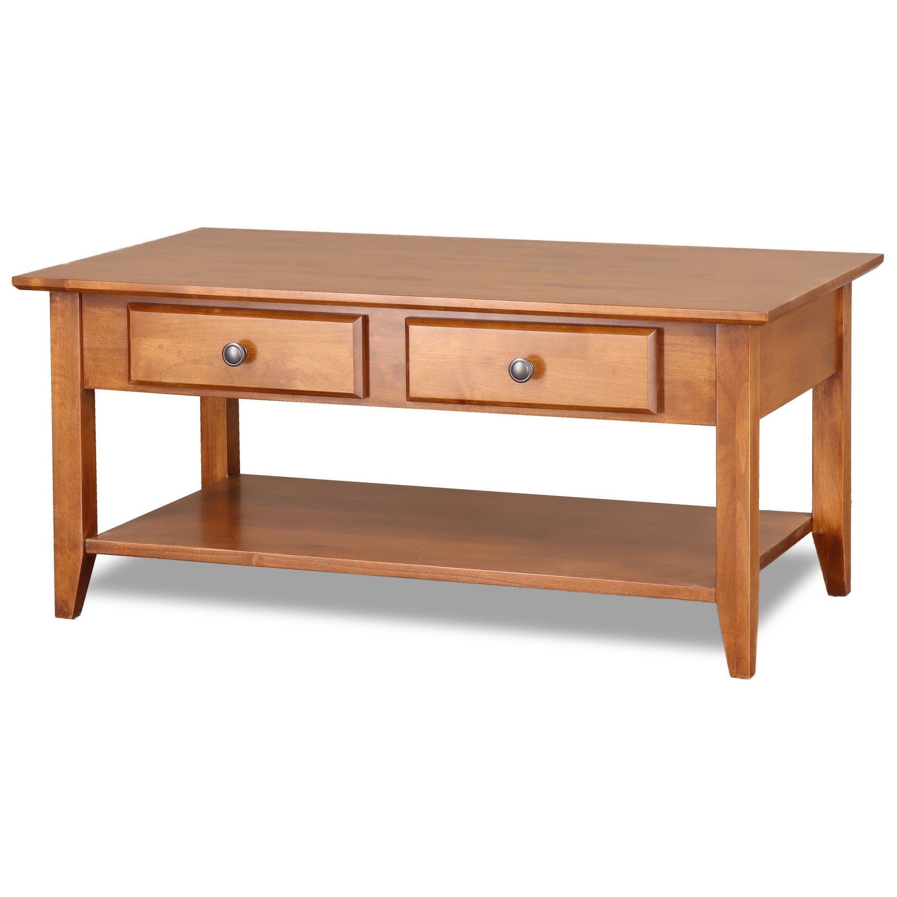 2 Drawer Solid Wood Coffee Table