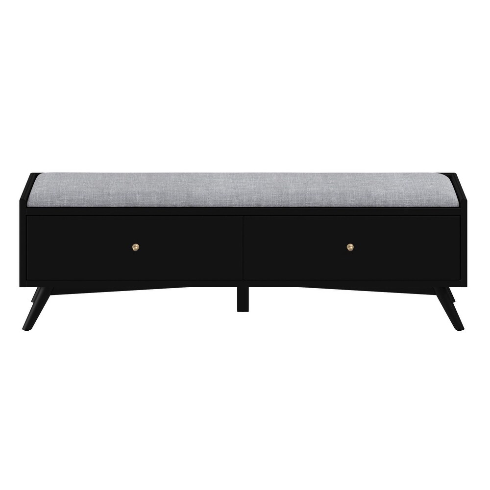 Alpine Furniture Flynn Wood Bench in Black