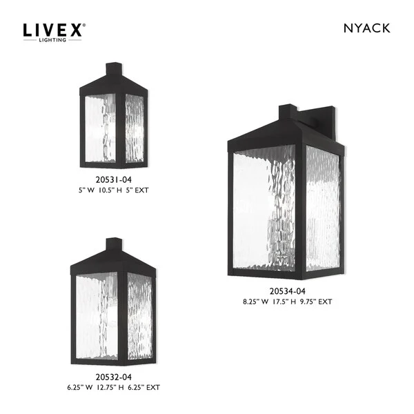 Livex Lighting Nyack 1-Light Black Outdoor Wall Lantern - 5