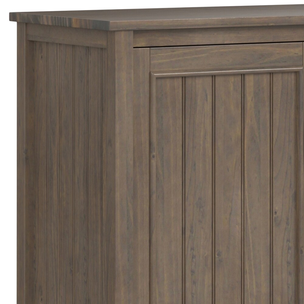 WYNDENHALL Rowan SOLID WOOD 60 inch Wide Contemporary Wide Storage Cabinet in Smoky Brown   18\