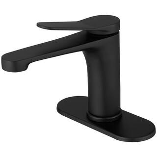 BWE Single Hole Single-Handle Bathroom Faucet in Matte Black A-96033-Black