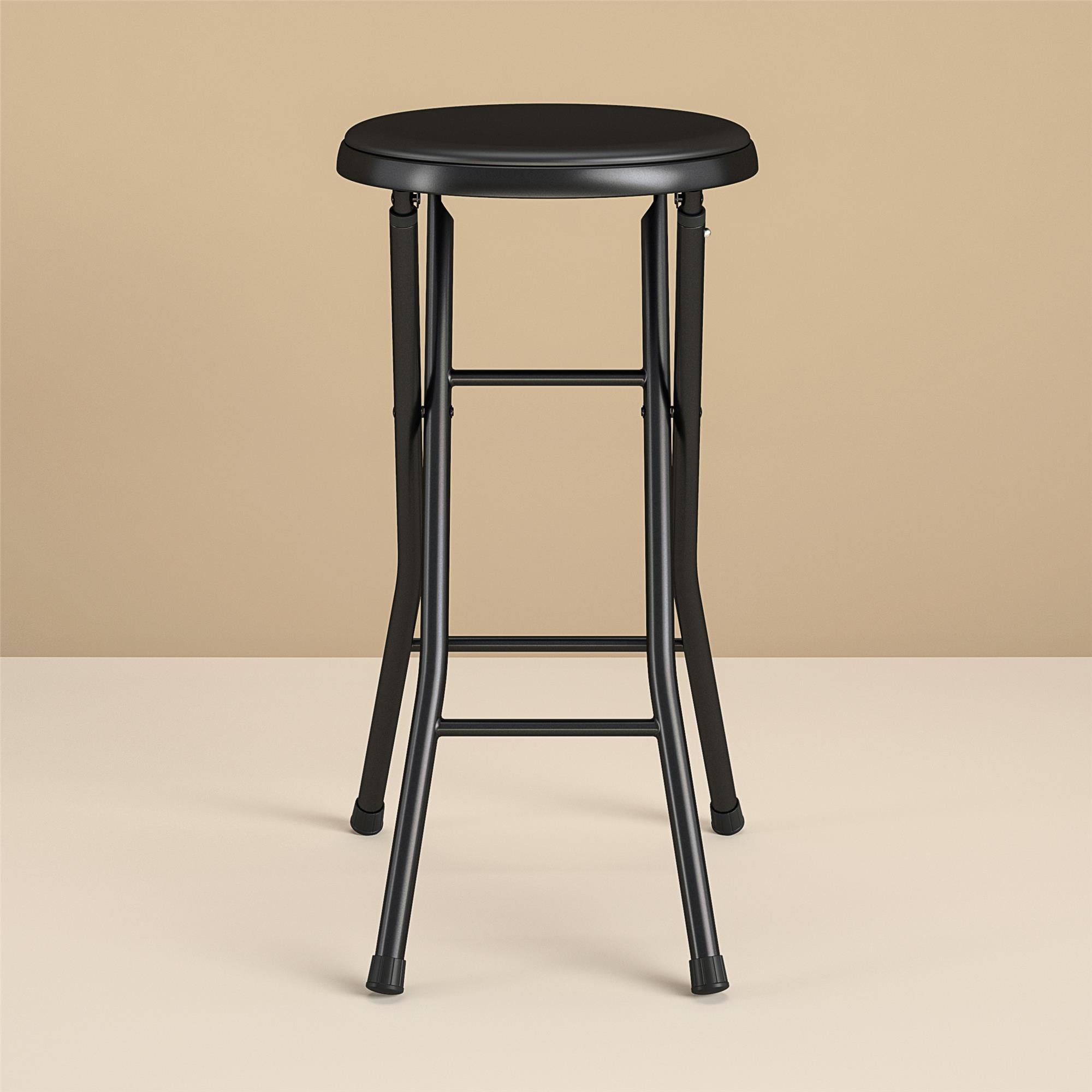 Mainstays Folding Metal Stool, Black