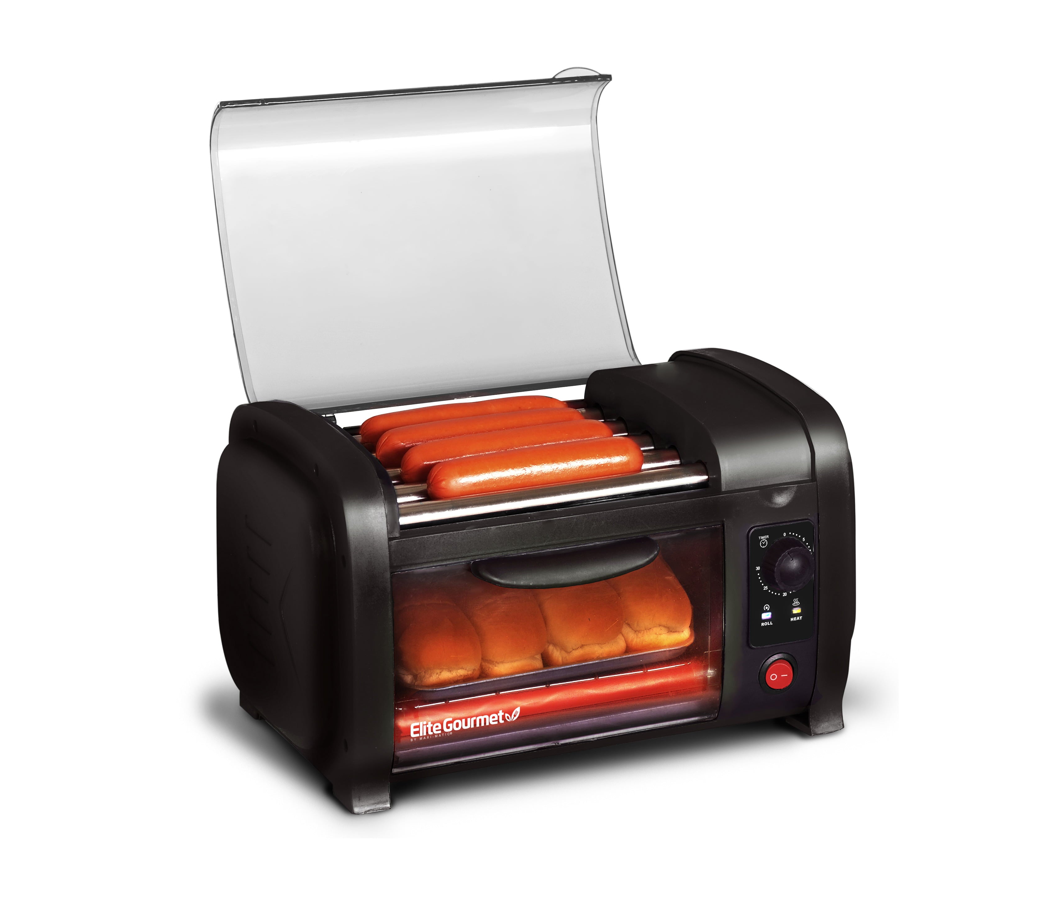 Elite by Maxi Matic Cuisine EHD-051B Hot Dog Roller and Toaster Oven, black