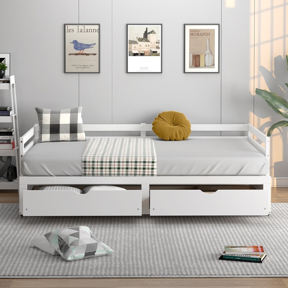 Costway Twin to King Daybed with 2 Drawers Wooden Sofa Bed for   See Details