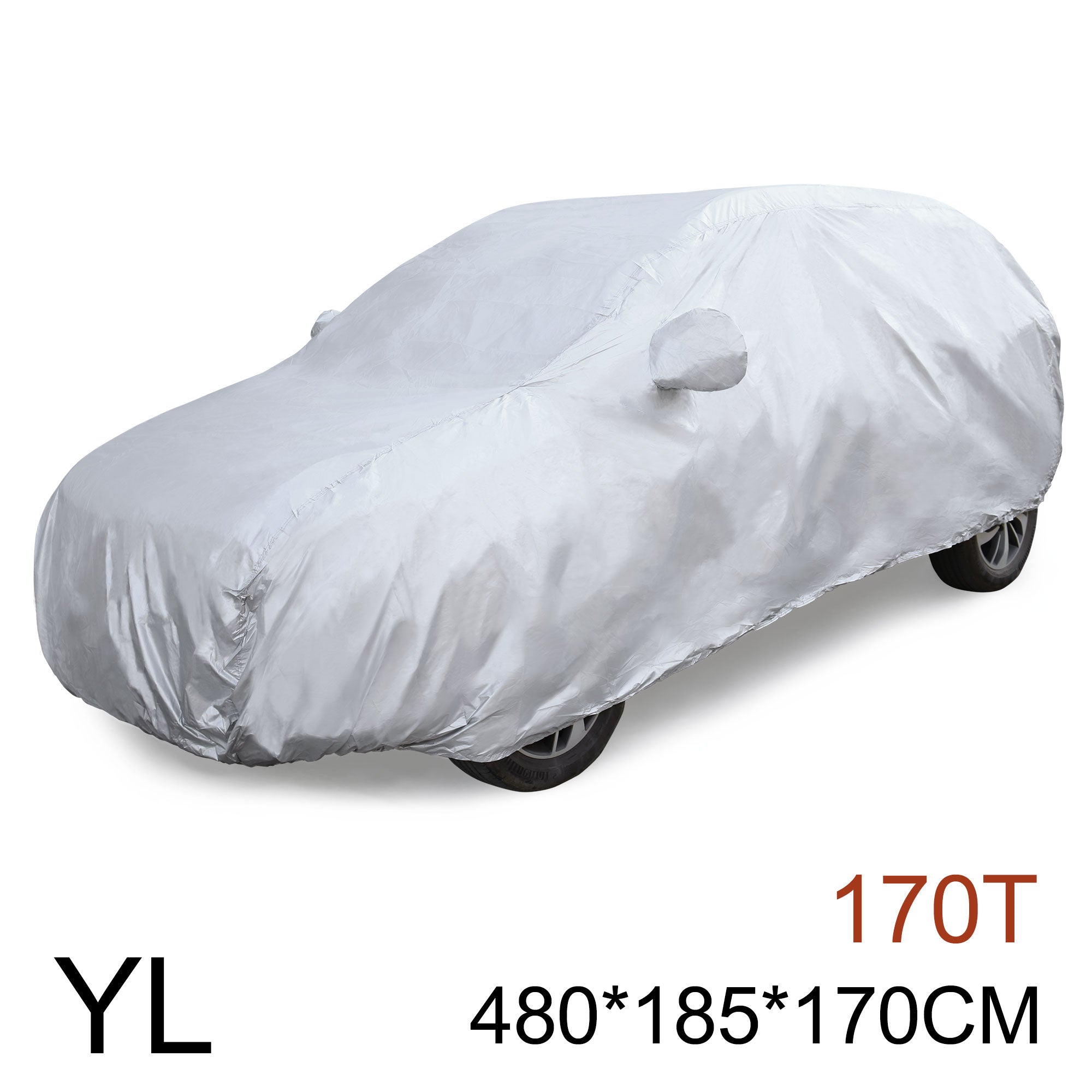 Unique Bargains YL 170T Car Cover Scratch Rain Snow Heat Resistant for Jeep Wrangler 05-14 for Lexus Silver