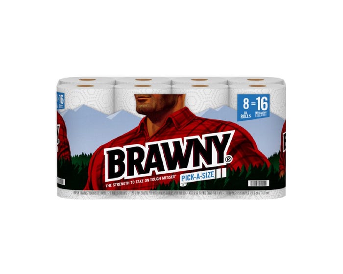 Brawny® Paper Towels， 8 XL Rolls， 120 Count， White Pick-A-Size® Sheets - 441945