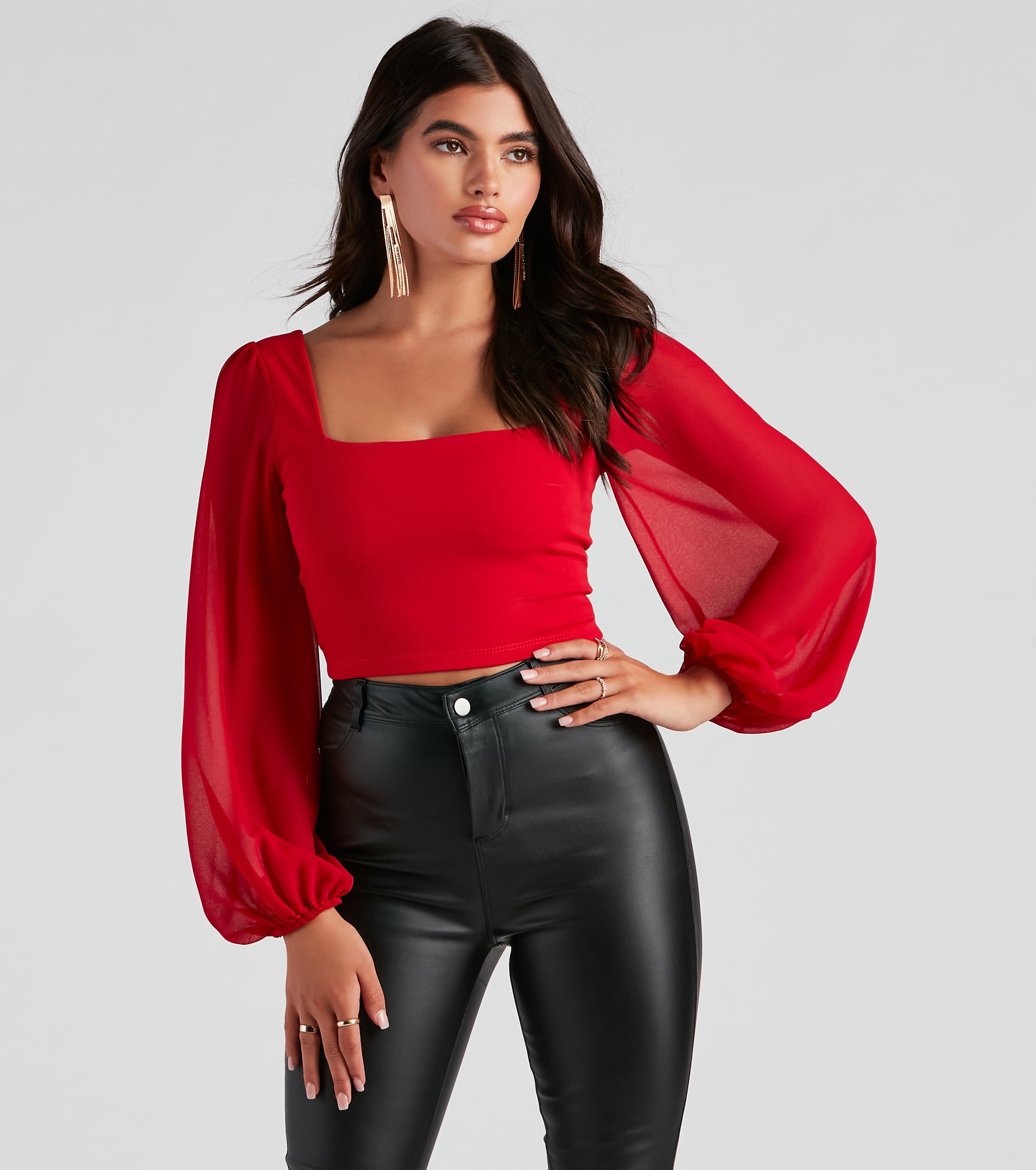 Classy Chic Chiffon Crop Top