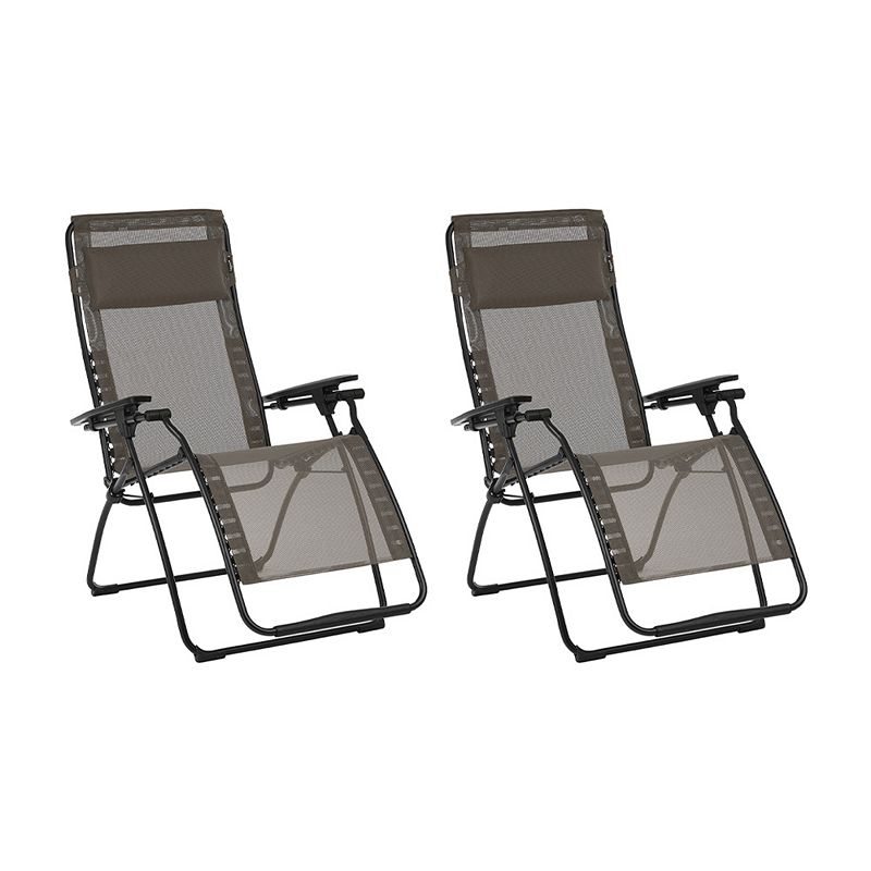 Lafuma Futura Batyline Series Relaxation Lawn Chair Recliner， Graphite (2 Pack)