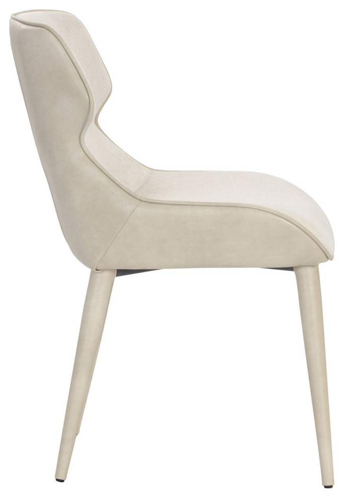 Sunpan Ikon Jesmond 2 PC Dining Chair   Polo Club Muslin/Bravo Cream   Midcentury   Dining Chairs   by Unlimited Furniture Group  Houzz