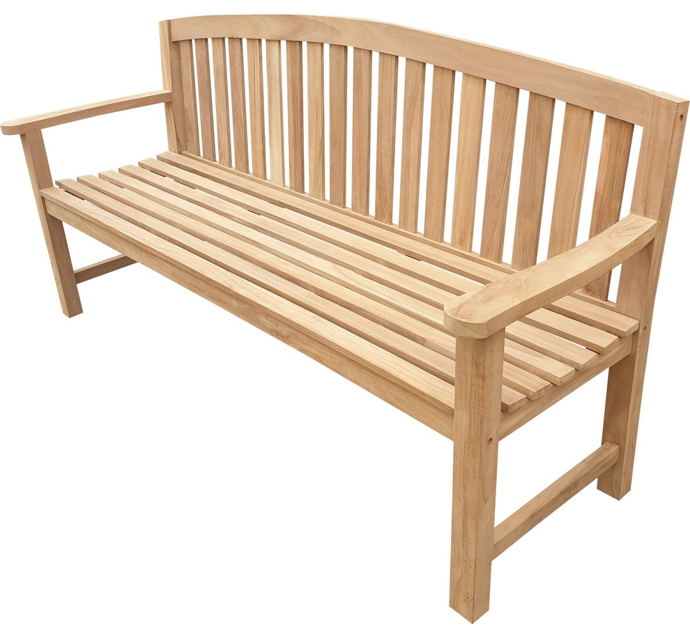 Seven Seas Teak San Jose Outdoor Teak Wood Bench  6 Foot   Transitional   Outdoor Benches   by Chic Teak  Houzz