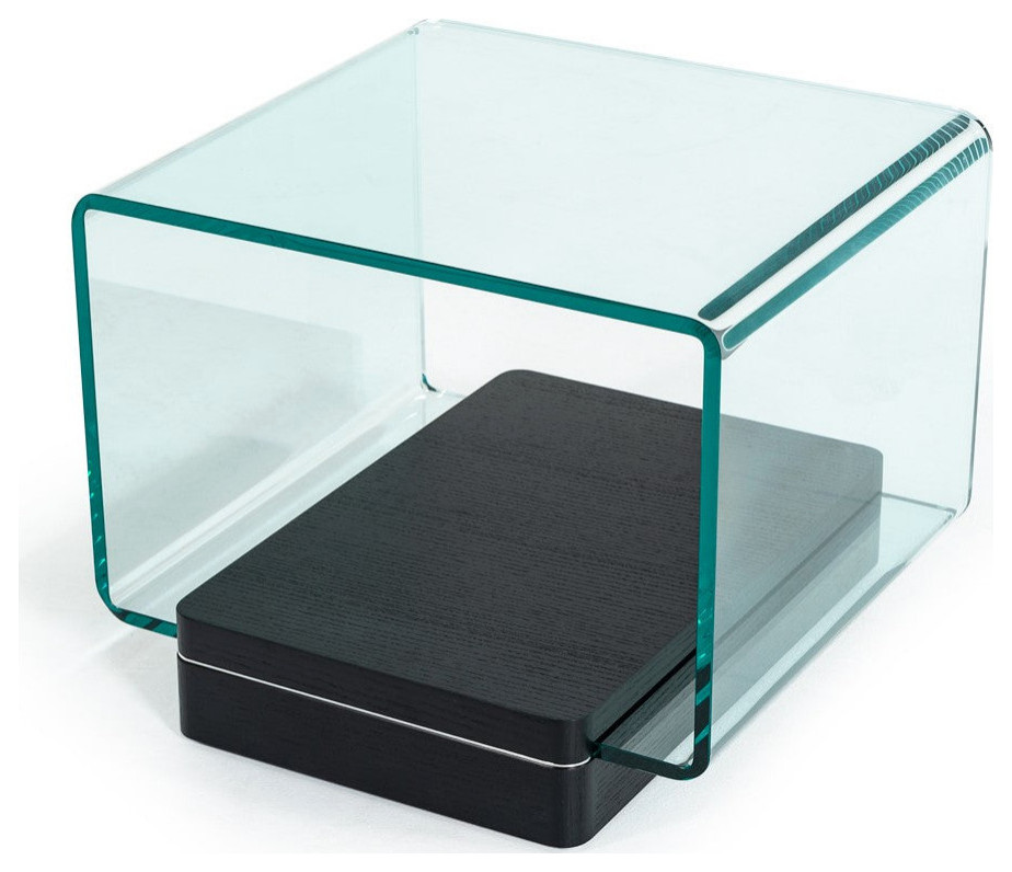 Androcles Modern Glass and Oak End Table   Modern   Side Tables And End Tables   by Virgil Stanis Design  Houzz