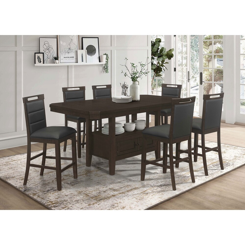 Coaster Furniture Prentiss Rectangular Counter Height Dining Set with Butterfly Leaf Cappuccino