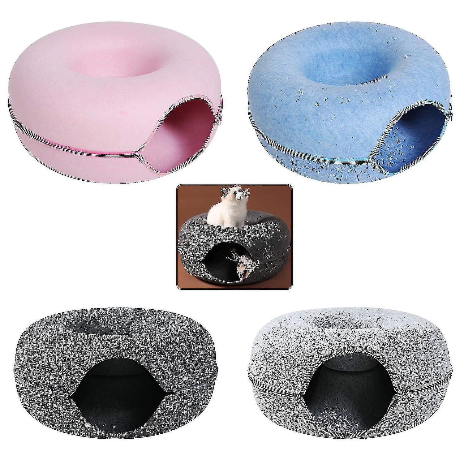 Removable Cat Nest，round Donut Felt Pet Nest，cat Tunnel Bed，semi-closed Washable Cat Tunnel Nest，det