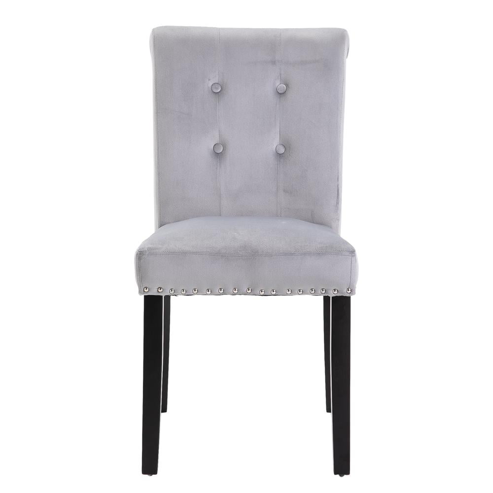 Zimtown Velvet Dining Chair - Set of 2， Dining Room Chair， Kitchen， Bedroom， Living Room Chairs Furniture， Gray