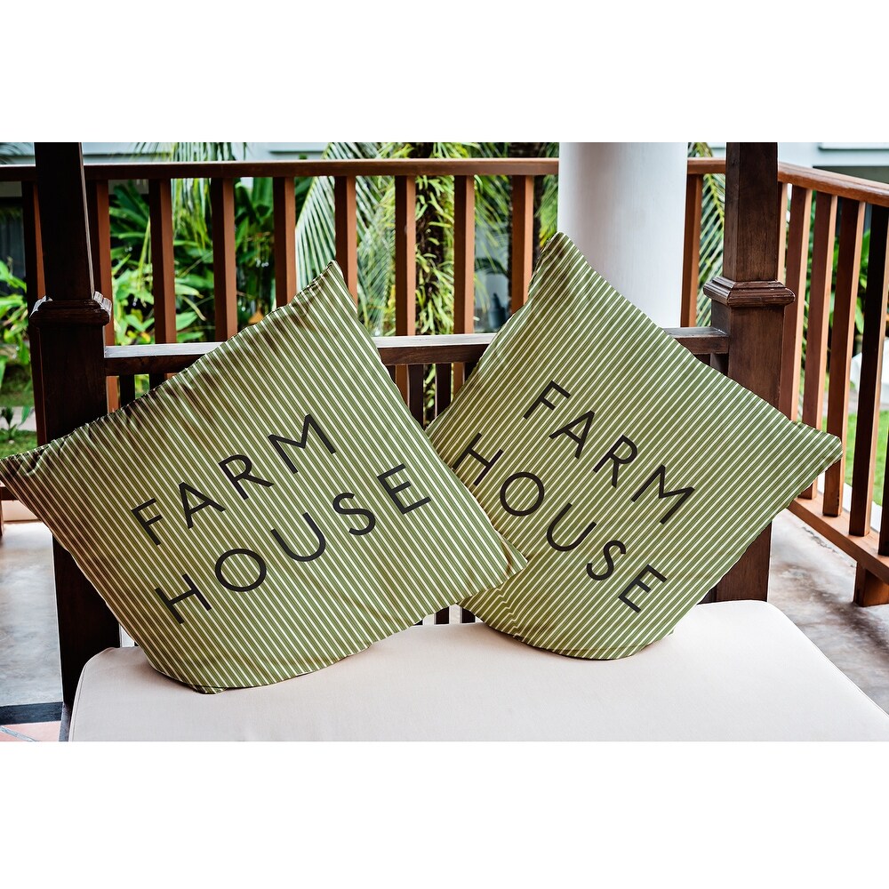 Farmhouse Ticking Polyester Indoor/Outdoor Pillow