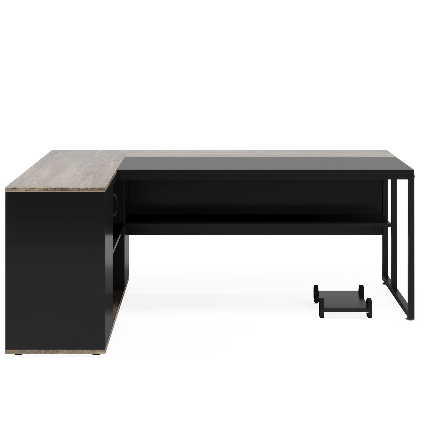 71 inch Executive Desk, L-Shaped Computer Desk with Storage Cabinet