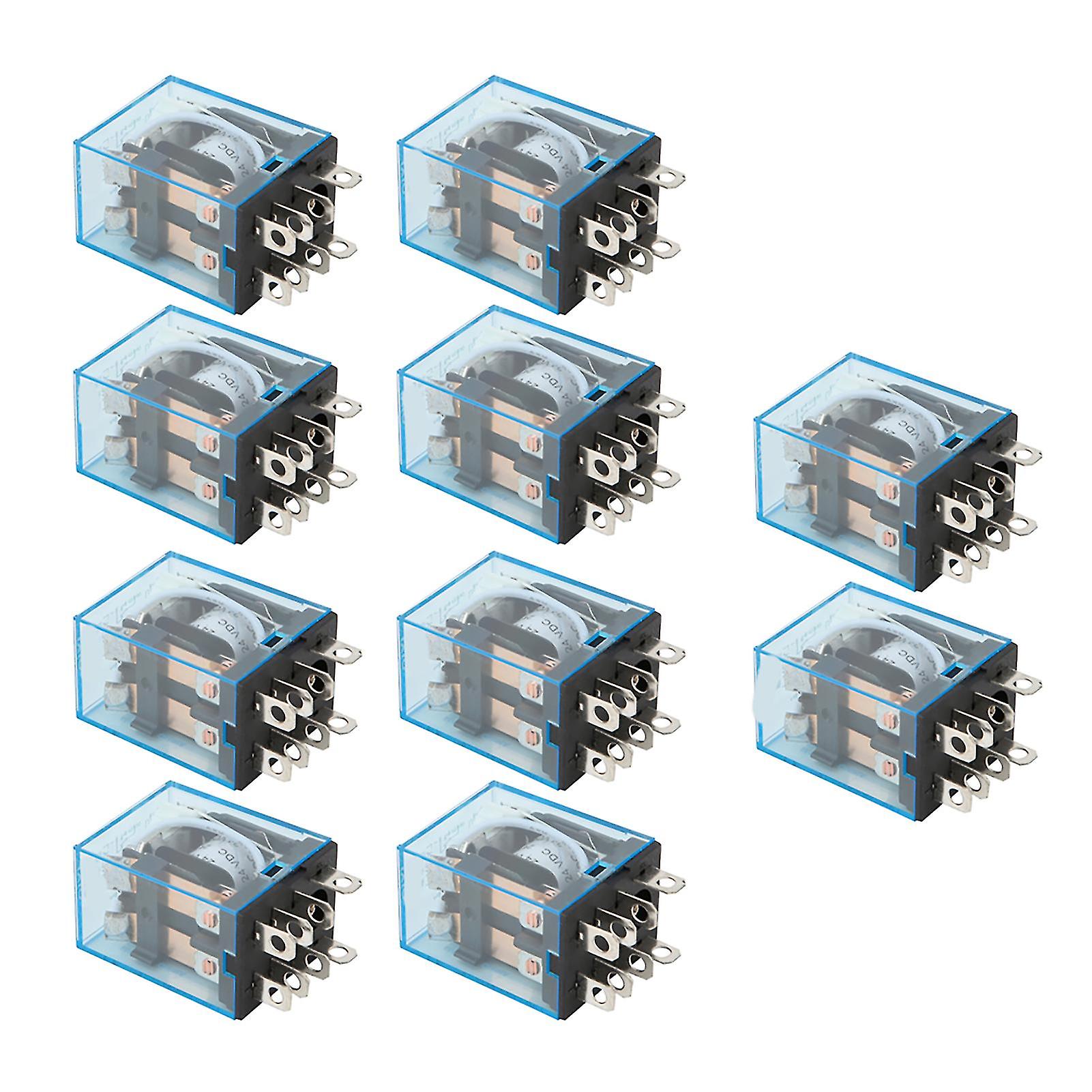 10pcs LY2N-J 5A 8Pin DPDT Electromagnetic Coil Power Relay (24VDC)