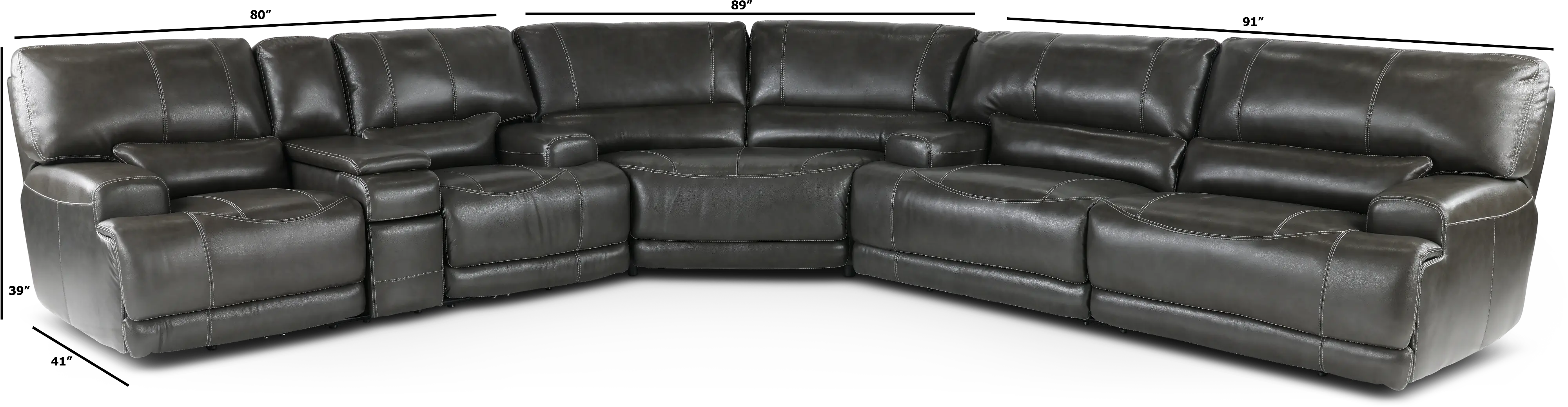 Stampede Charcoal Gray 3 Piece Power Reclining Sectional