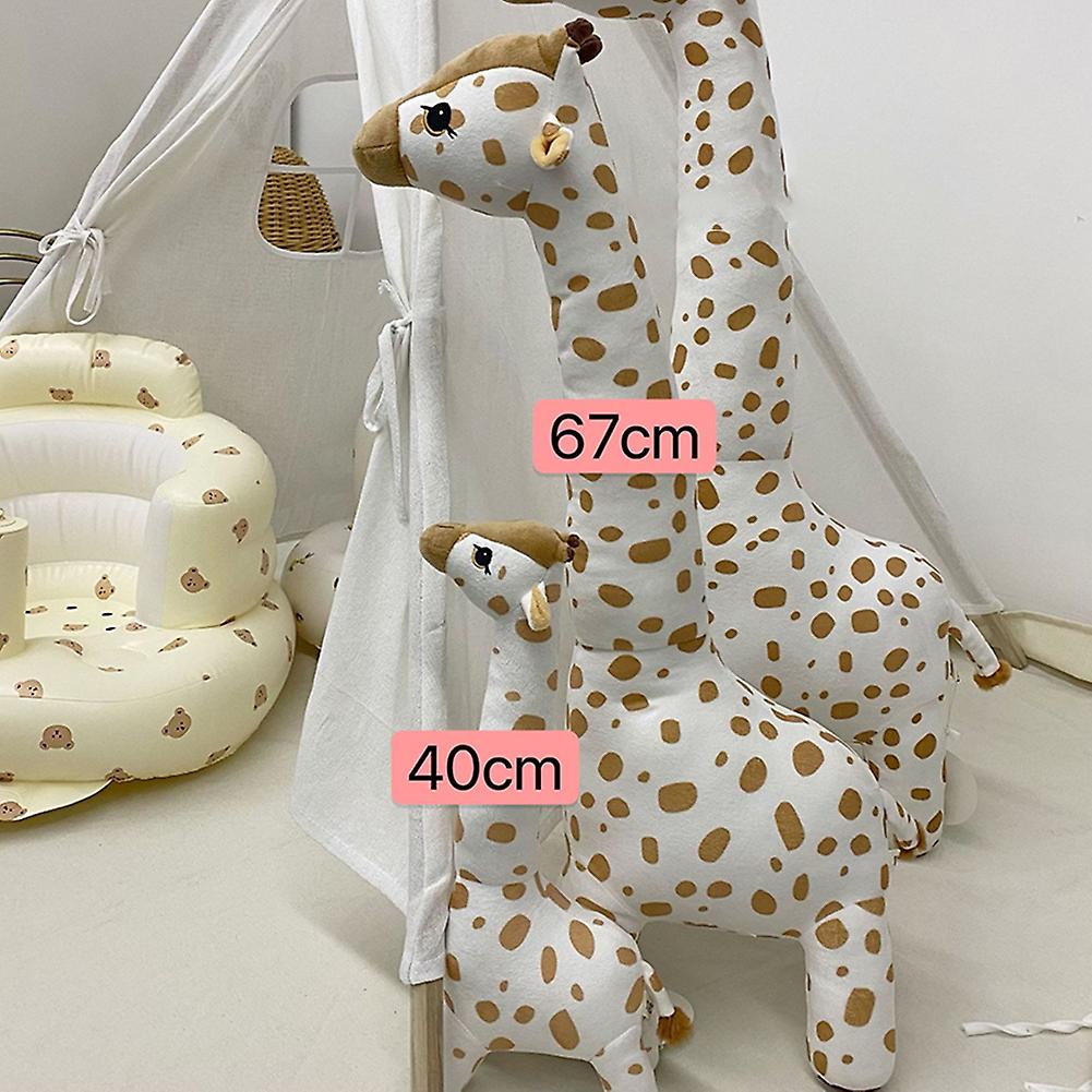 Giraffe Plush Toys Cute Soft Cartoon Giraffe Doll Children Friends Birthday Holiday Gift Brown 40cm