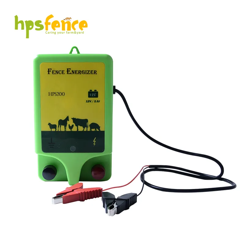 WPC Cattle fence energizer 12 volt green portable security electric fence charger