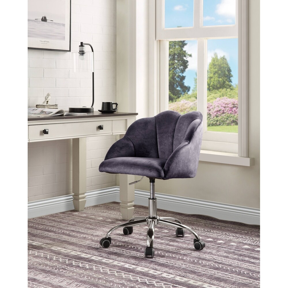 Sprouse Dark Grey and Chrome Barrel Office Chair with Adjustable Lift