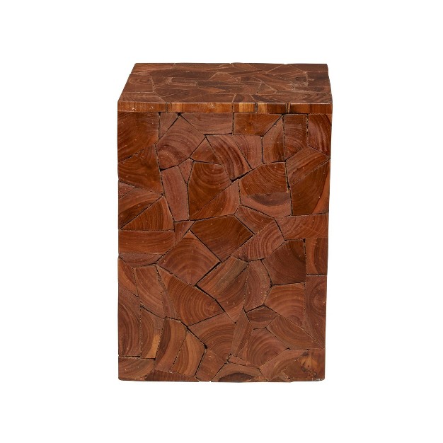 Contemporary Teak Wood Square Accent Table Brown Olivia amp May