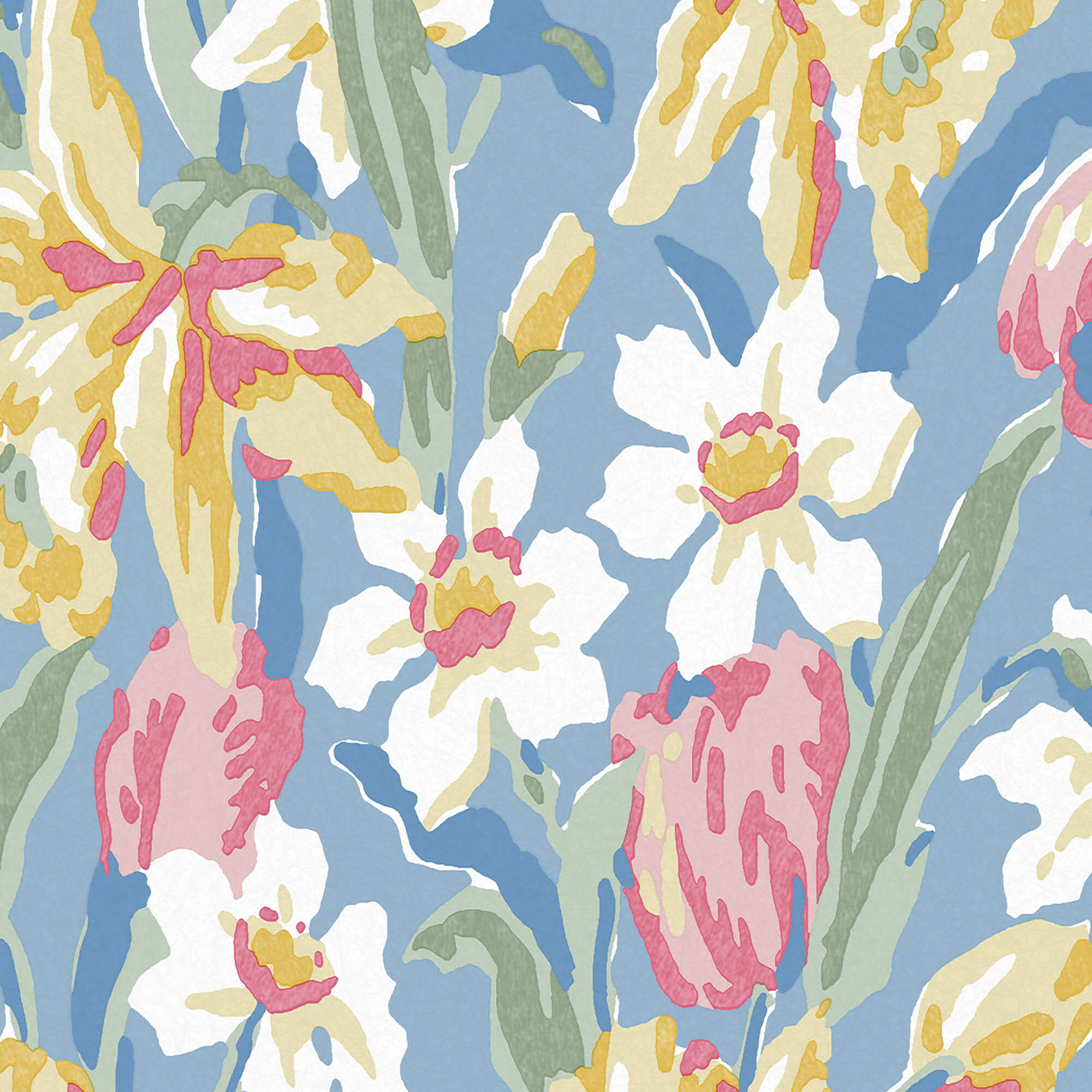 Sample Laura Ashley Tulips China Blue Wallpaper