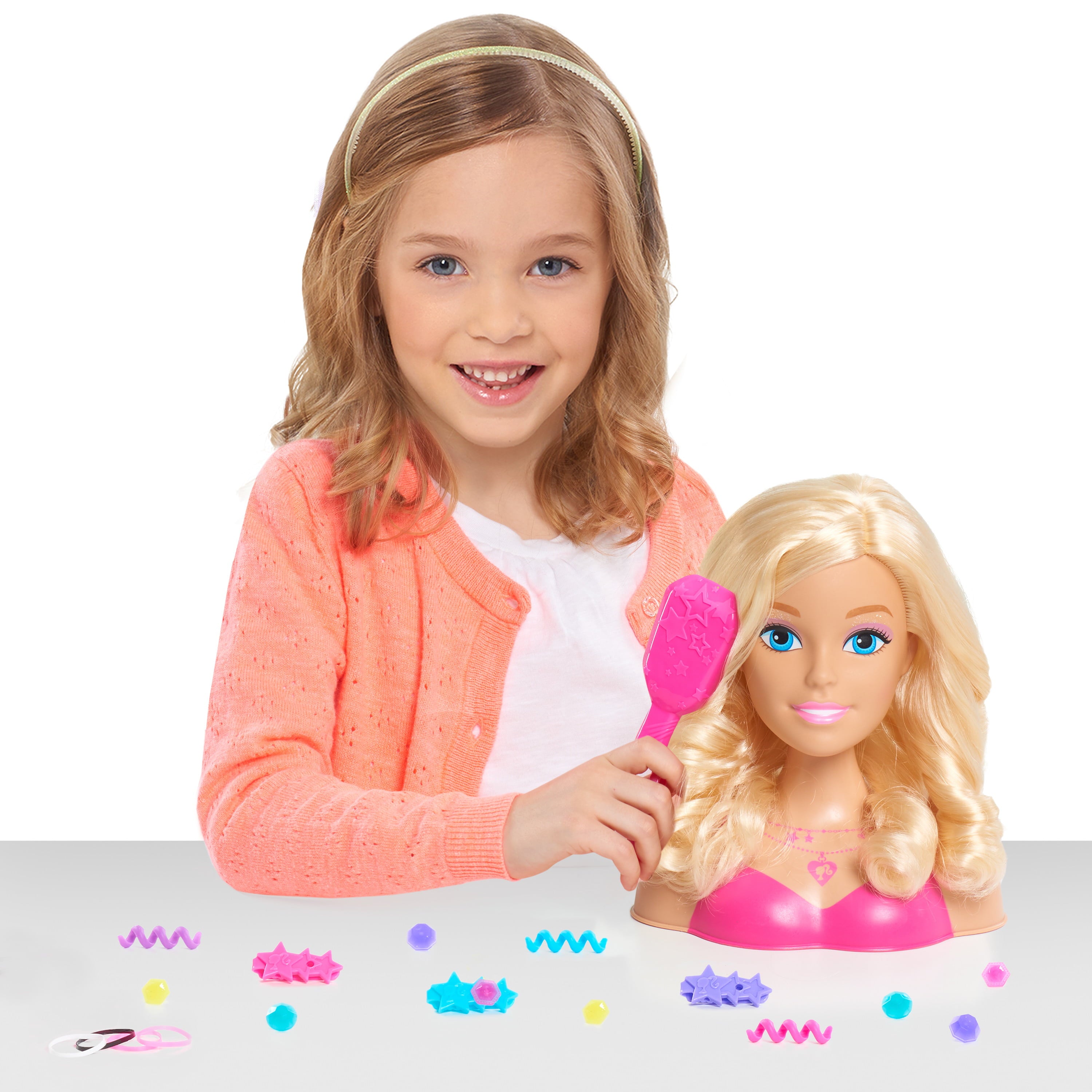 Barbie Fashionistas 8-Inch Styling Head, Blonde, 20 Pieces Include Styling Accessories, Hair Styling for Kids,  Kids Toys for Ages 3 Up, Gifts and Presents