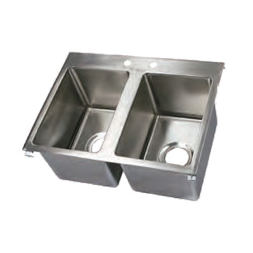 John Boos PB-DISINK101410-2 Drop-In Sink， Two Compartment， 10