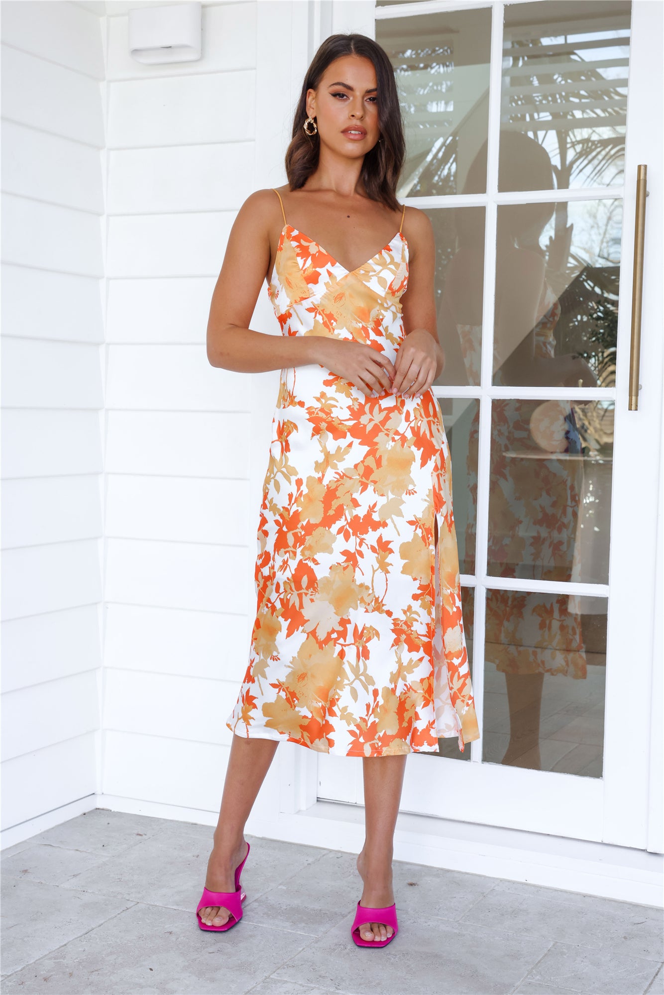 Atlantis Lost Midi Dress Orange