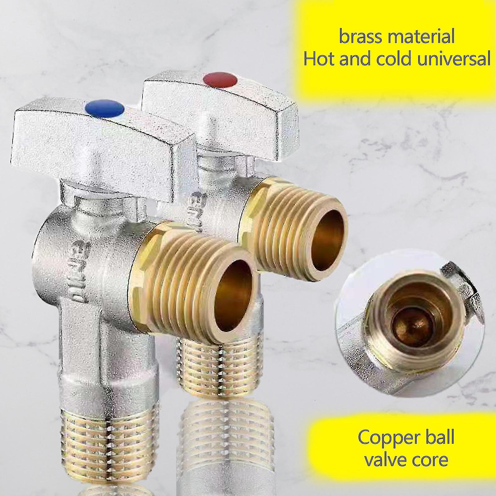 2 Pcs 1/2'' Turn Angle Stop For Valve Push To Connect Brass Plumbing Fitting