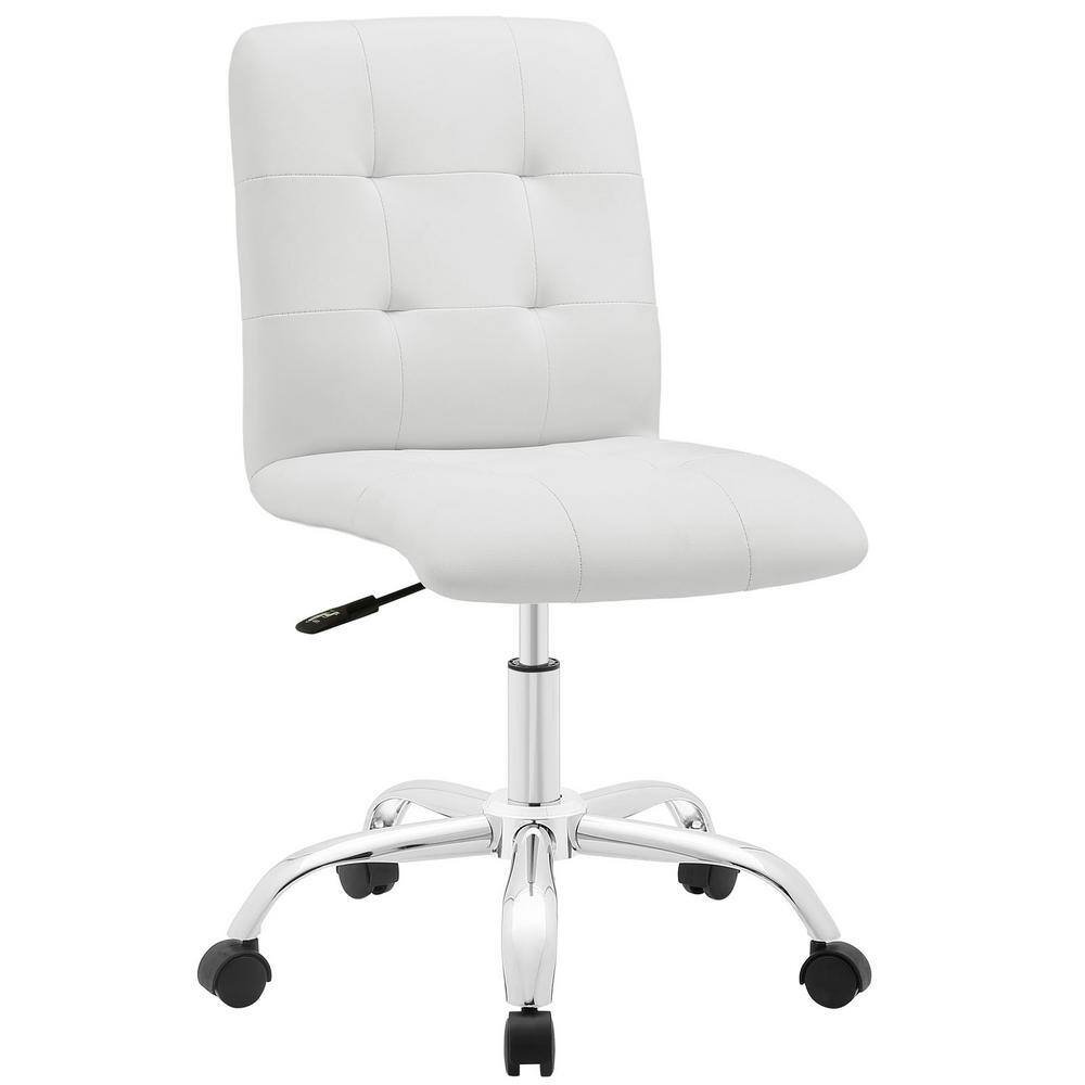 MODWAY 23.5 in. Width Standard White Faux Leather Task Chair with Swivel Seat EEI-1533-WHI