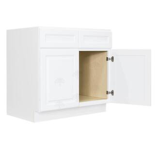 LIFEART CABINETRY Newport Assembled 42x34.5x24 in. Sink Base Cabinet with 2 Doors and 2 Decoration Drawer Faces in Classic White ANW-SB42