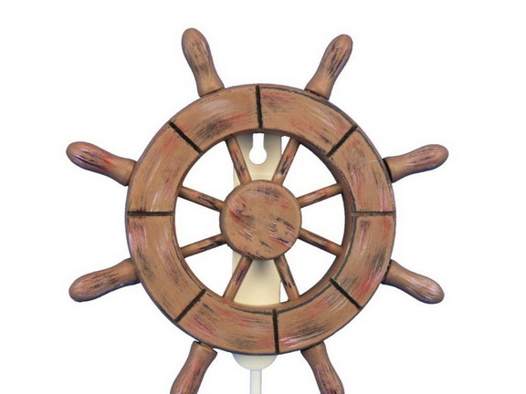 Handcrafted Model Ships Wheel 6 107 Rustic Wood Fi...