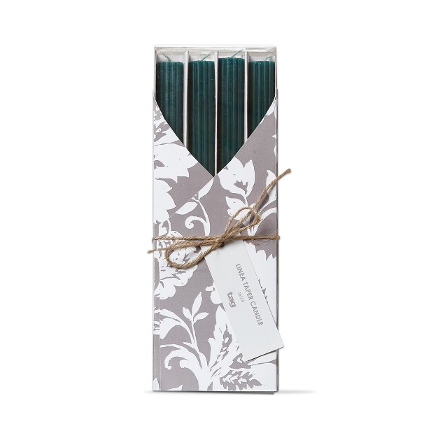 Tag Linea Taper Candle Set Of 4 Dark Green