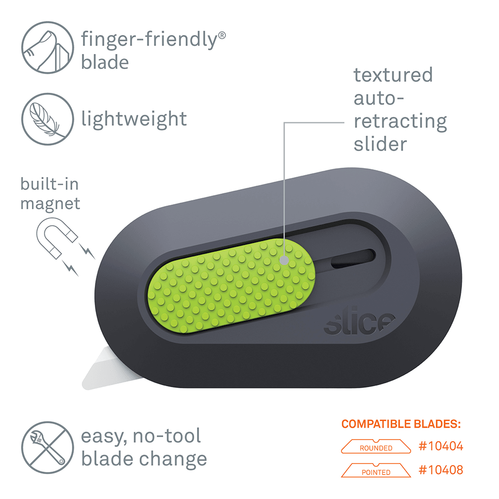 Slice Mini Cutter Black/Green Auto Retractable Zirconium Oxide