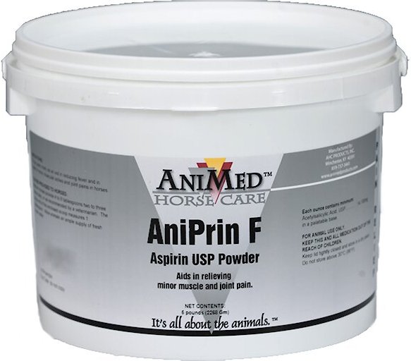 AniMed Aniprin F Asprin USP Powder Horse Supplement， 5-lb tub