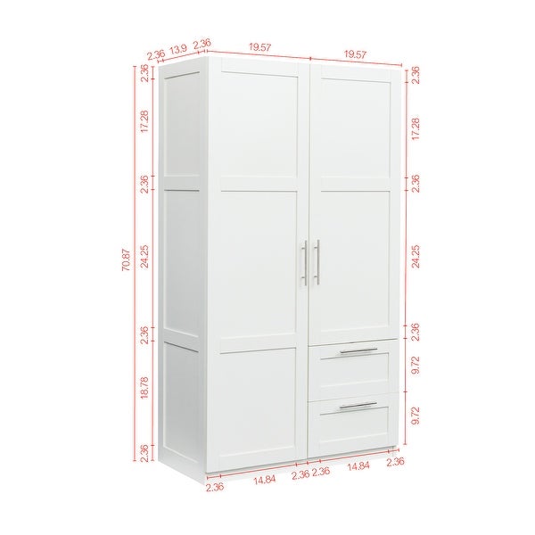 High wardrobe and kitchen cabinet with 2 doors， 2 drawers and 5 storage spaces - - 37249233