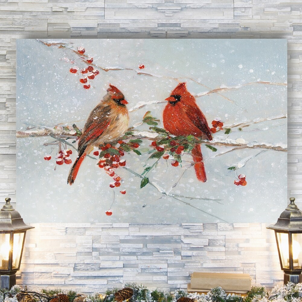 Cardinals In Winter  Gallery Wrapped Canvas