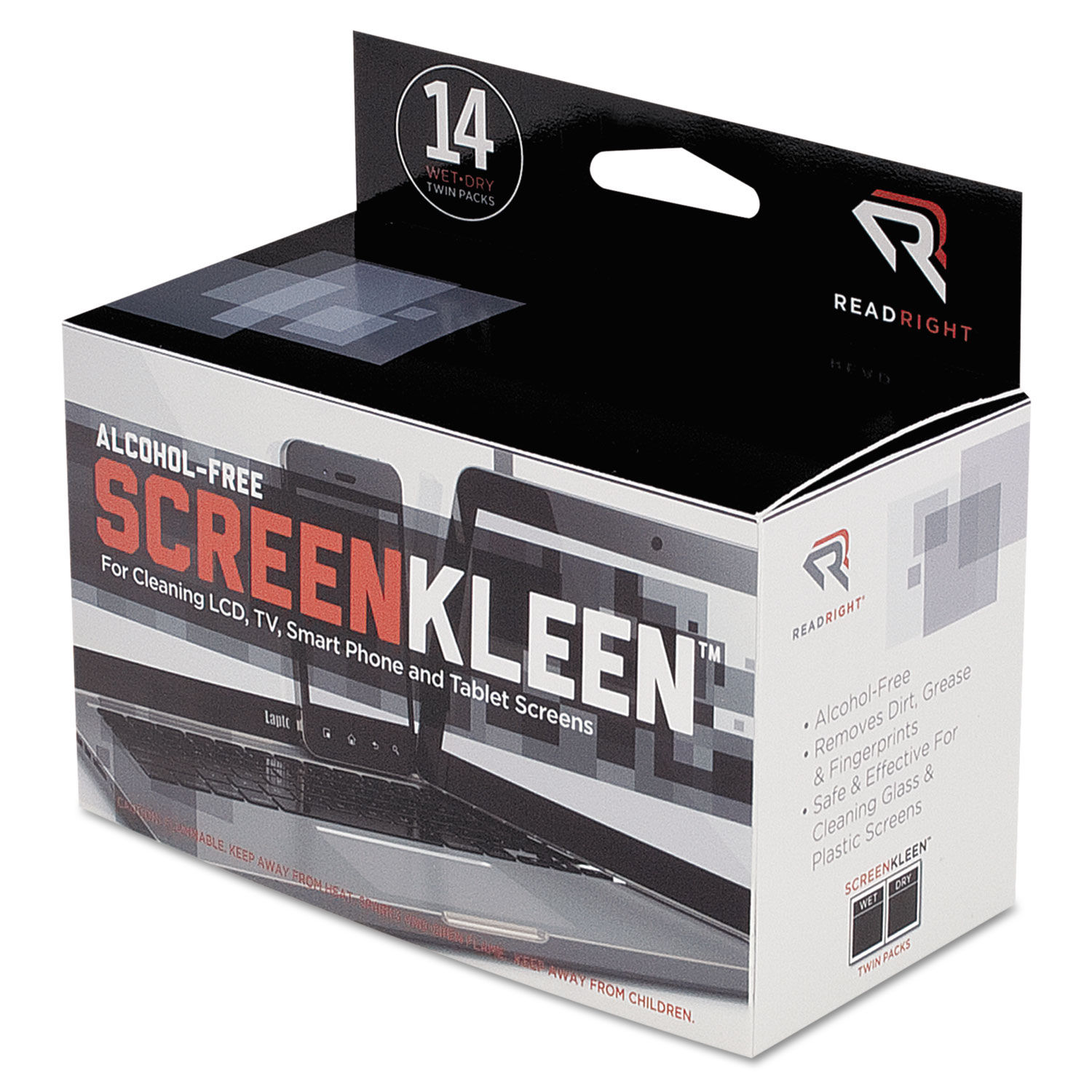 ScreenKleen Alcohol-Free Wipes by Read Rightandreg; REARR1291